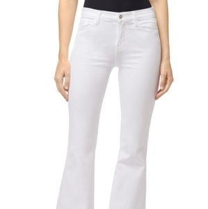 J Brand Valentina high rise flare white jeans